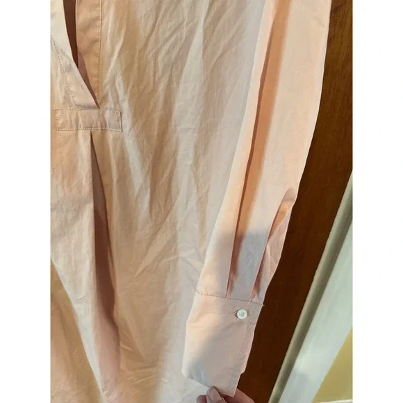 Free people Eva long pink shirt dress XS Oversized, pockets, deep v